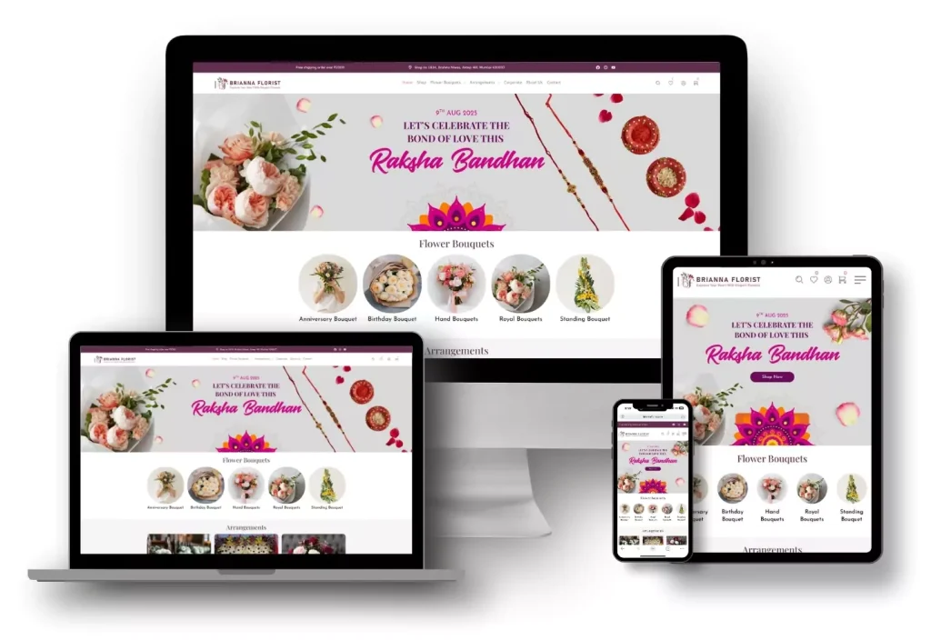 Brianna florist Website Design and Develop By Andweb