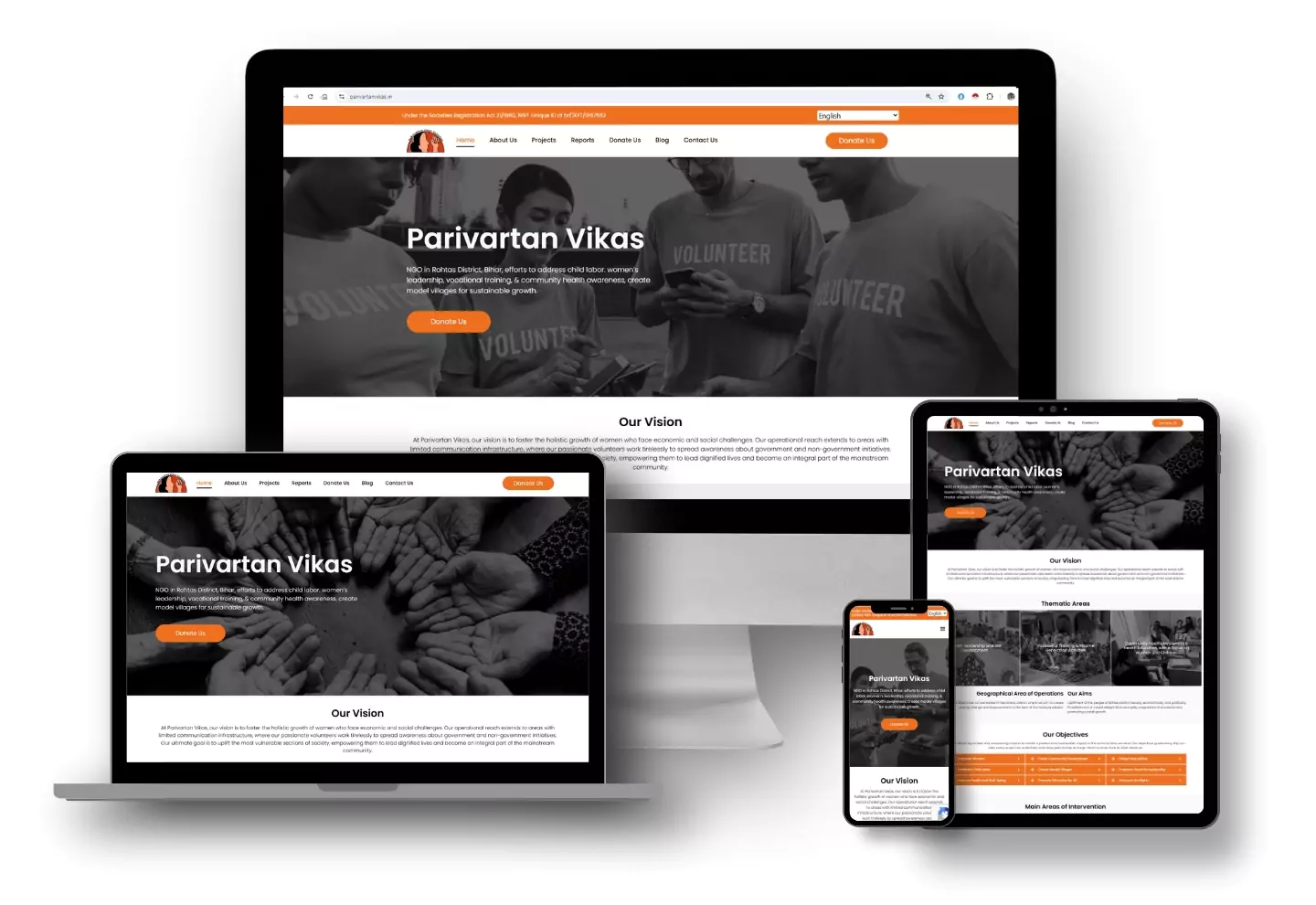 Parivartan Vikas Website Design and Develop By Andweb